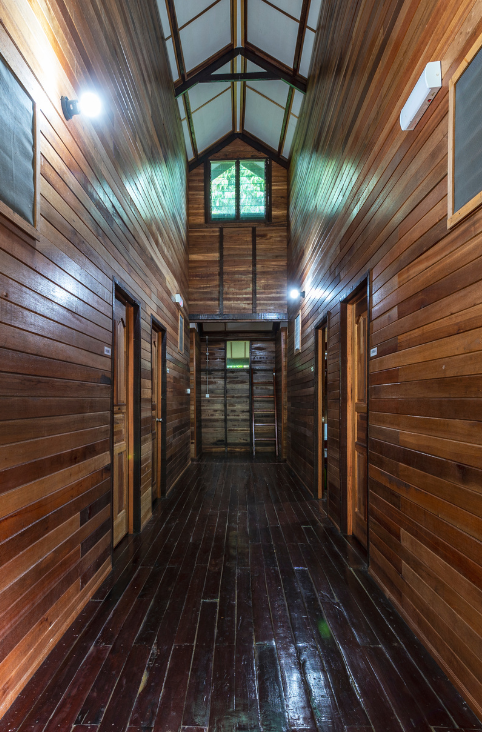 dormitory hallway of borneo sepilok rainforest resort