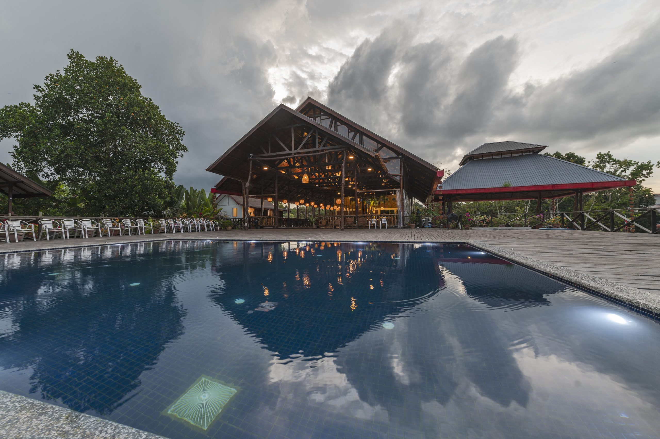 swimming pool of borneo sepilok rainforest resort